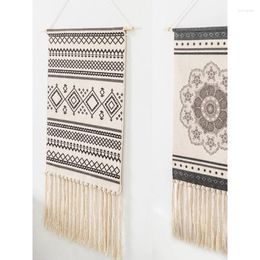 Tapestries Nordic Tapestry Decorative Hanging Cloth Tassel Hand-woven Cotton Picture Bedroom Living Room Background Wall