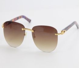 Selling Metal Rimless Marble Plank Sunglasses Cat Eye Sunglasses Male and Female High quality C Decoration gold frame glasses oval2274345