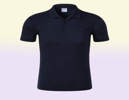 Summer Style Black Classic Brand Short Sleeve Polo Shirt Pure Color Casual Mens Lapel Top2215106