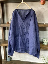 Women's Blouses Women Loose Linen Blouse Ladies Vintage Patchwork Shirt Female 2024 Spring Summer Flax Tops