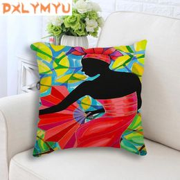 Pillow Exotic Style Linen Cotton Seat Throw Pillows Headrest Africa Painting For Sofa Home Decor