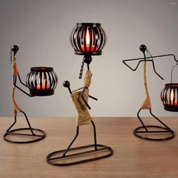 Candle Holders 1Pc Creative Beautiful Nordic Candlestick Abstract Iron Men Design Holder Home Bar Restaurant Decor