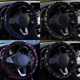 Steering Wheel Covers Vintage Floral Print Car Streering Cover 15 Inch Universal For Women Auto Interior Styling Decoration Accessiores