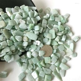 Decorative Figurines 100g 8-12mm Natural Jadeite GRAVEL Emerald CRYSTAL Tumbled Quartz HEALING REIKI