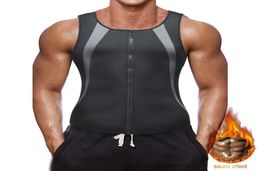 BNC Men Sauna Suit Waist Trainer for Weight Loss Neoprene Sweat Body Shaper Compression Workout Tank Top Vest with Zipper4810340