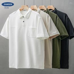 Men's Polos EN American Waffle Polo Short Summer HigH-end Cool Feeling Half Sleeved Bottom Shirt Pocket T-shirT For Men