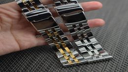 Watch Accessories 18mm 20mm 22mm 24mm Watchband Polished Solid Stainless Steel Butterfly Buckle Strap Bracelet For Bretiling7203327