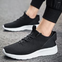 Casual Shoes Men 2024 High Quality Lace Up Men's Vulcanize Autumn Round Toe Solid Net Cloth Breathable Platform Sneakers