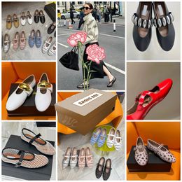 With Box Dress Shoes Designer Sandal ballet slipper slider flat dancing Womens Rhinestone Boat formal office Luxury leathers riveted buckle GAI 35-40 free shipping