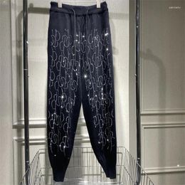 Women's Pants Shimmers Knitted Sweatpants Female Shinny Drawstring Harem Casual Loose Summer Trousers For Jogger's Wear