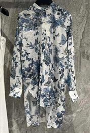 Women's Blouses 2024 Arrival Cotton Designer Shirt Floral Butterfly Print Brand Blouse Clothing For Women