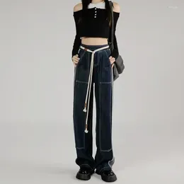 Women's Jeans Vintage High Waist Straight Fashion Y2k Wide Leg Pants Women 2024 Bottoms Casual Trousers Harajuku Pantalon Femme