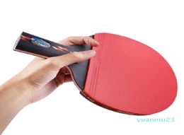 WholeLong Handle Shakehand Grip Table Tennis Racket Ping Pong Paddle Pimples In rubber Ping Pong Racket With Racket Pouch7530707