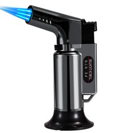 Windproof Outdoor BBQ Torch Lighter Triple Torch Turbo Pipe Gas Jet Lighters Butane Cigarette 1300 C Spray Gun Cigar Kitchen Burne8221852