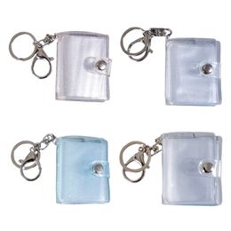 KX4B Mini Small Photo Album Keyring 16 Pockets 1 Inch Instant Pictures Card Book