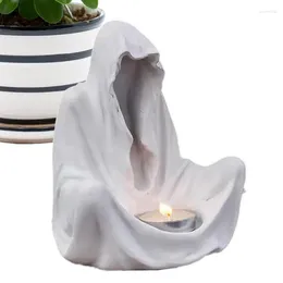 Candle Holders Ghost Statue Holder Wizard Figurine Gothic Tealight Votive Resin Halloween Table