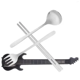 Dinnerware Sets Guitarra Travel Utensils Appliance Chopstick Case Stainless Steel Silverware Forks Spoons Only Reusable