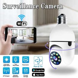 IP Cameras New Smart Bulb Surveillance Camera Full Colour Night Vision Automatic Human Tracking Wifi Camera Home Security Monitor Camera 240413