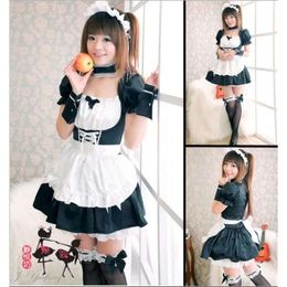 Лолита модная японская аниме Eva Cosplay Maid платье Halloween Рождественское костюм сексуальные женские кружевные платья черные