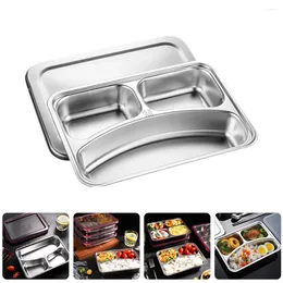 Dinnerware Divider Plates Divided Metal Tray Pallet Thicken Restaurant Stainless Steel Lunch Trays Adults Baby Child Serving Utensils