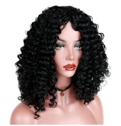 Synthetic Short Afro Kinky Curly Wigs for Women Black Hair High Temperature Fibre Mixed Brown and Blonde Colour 16 inch7258040