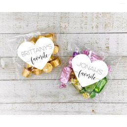 Gift Wrap 50PCS Personalised Favourites Wedding Favour Bags - Each Name Heart Stickers Add Clear El Welcome His