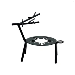 Candle Holders Mini Standing Iron Reindeer Accessory Home Restaurant Table Decor