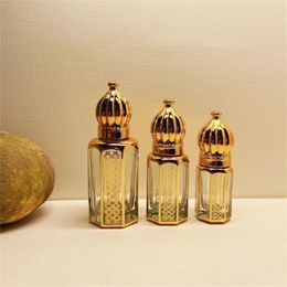 Storage Bottles 3ml/6ml/12ml Golden Striped Pattern Essential Oil Bottle Drip Stick Roller Ball Portable Travel Refillable Perfume