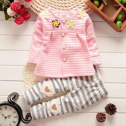 Clothing Sets Toddler Girl Outfit Korean Style Baby Clothes For Girls Solid Colour Long Sleeve Cardigan Coats And Pants Childrens