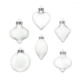 Decorative Figurines 6 Pack Hollow Ball Wedding Bulbs Ornaments Clear Crafts Fillable Christmas Hanging Decor