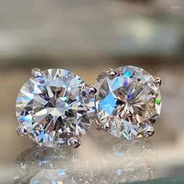 Stud Earrings Classic 4 Cubic Zirconia Women Crystal CZ Stone Minimalist Ear Luxury Wedding Eternity Jewellery 2024