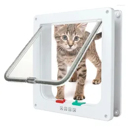 Cat Carriers Smart Pet Door 4 Way Locking Security Lock ABS Plastic Dog Flap Controllable Switch Direction Doors Small Supplie