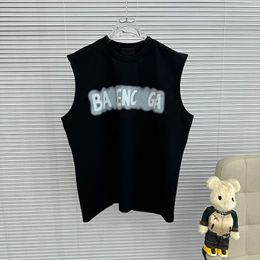 Paris Designer Summer T-shirt Vest Classic Double B-letter Print Street Loose and Versatile Casual Short Sleeved Pure Cotton Black and White Sleeveless Vest