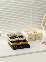 Storage Boxes EpeiusHome Transparent Acrylic Jewelry Box Desktop Necklace Ring Bracelet Finishing Nordic
