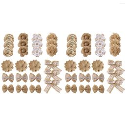 Decorative Flowers 48 Pcs Burlap Flower Garlands Decor Christmas Ornament DIY Vintage Handmade Materials Rustic Party Wedding Decoration