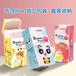 Disposable Cups Straws Boxed Individually Packaged Transparent Plastic Milk Tea For Pregnant Women And Children Cross-Border W