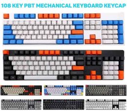 108PcsSet PBT Colour Matching Key Cap Keycaps for Cherry MX Mechanical Keyboard Keycap Keyboards Accessories 2106104520882