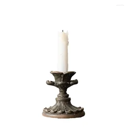 Candle Holders Iron European Style Candlestick Holder Vintage Resin Charms Wedding Decoration Candles Bougeoire Mariage Gift A