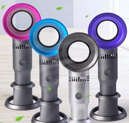 USB Rechargeable Portable Bladeless Fan Handheld Mini Cooler No Leaf Handy Fan with 3 Fan Speed Level LED Indicator4099211