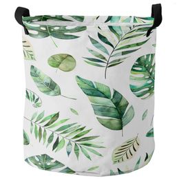 Laundry Bags Tropical Leaves Palm Tree Green Plant Dirty Basket Foldable Home Organiser Clothing Kids Toy Storage