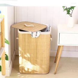 Laundry Bags 1set Dirty Clothes Storage Basket Bamboo Washing Bag Large Hamper Bathroom Baskets