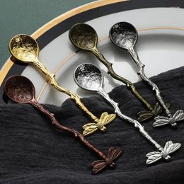 Coffee Scoops Dessert Spoon Zinc Alloy Material Comfortable Grip Easy To Clean Multiple Colour Thickened Mixing
