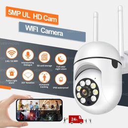 IP Cameras 5MP Wifi Camera IP Outdoor 5G Wireless Security Protection Monitor AI Smart Tracking Surveillance Cameras Two-way AuDio 4X 240413