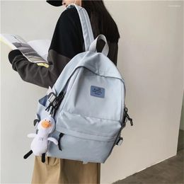 Backpack Unisex Large Capacity Casual Nylon Schoolbag Korean Solid Color Girl Waterproof Harajuku Ulzzang High School Students'