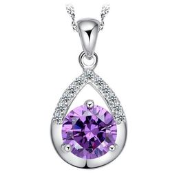 Top Quality Pear Shape Teardrop Cubic Zirconia Crystal Zircon CZ Diamond Pendant Necklace for Women Water Drop Pendant Necklace1947689