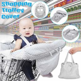Gravestones Foldable Baby Supermarket Shopping Cart Cover Baby Safety Seats Kids Chair Mat Antistain Dirty for Shopping Troller High Chair