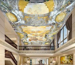 Wallpapers Custom Mural Wall Paper 3D Stereoscopic Ceilings European Classical Oil Painting Ceiling