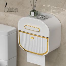 Towels Paper Towel Holder Roll Paper Storage Waterproof and Super Loadbearing Multifunction Bathroom Drawer Box Toilet Accessories