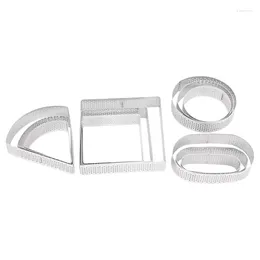 Baking Moulds 12 Pcs Stainless Steel Perforated Tart Rings Heat-Resistant Porous Cake Mousse Molds Non-Stick Tower Pie