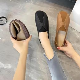 Casual Shoes Flat Women Round Toe Shallow Women's Loafers Retro Comfort Soft Sole Versatile Woman Zapatos De Mujer